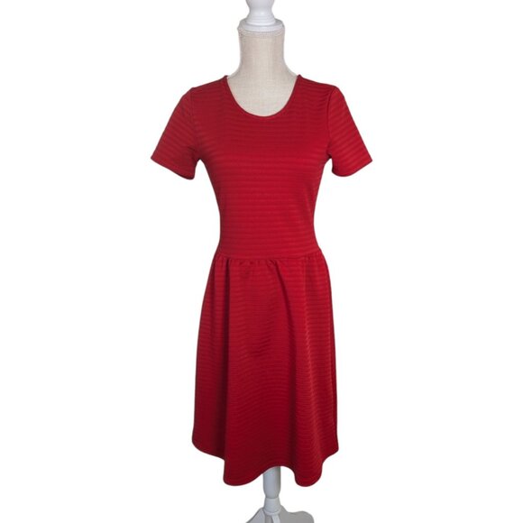 Yellowberry Womens Sz XS Red Textured Knit A-Line Dress - Picture 1 of 4